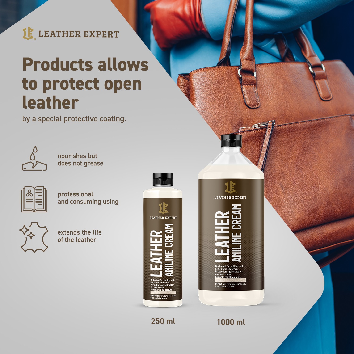 Leather Expert Aniline Cream – ochranný krém na anilinovou kůži